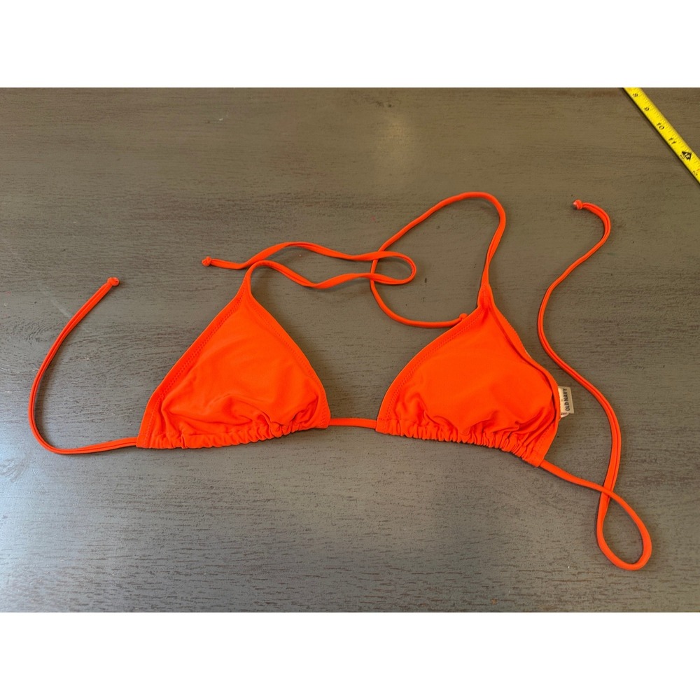 Old Navy Womens Neon Orange Triangle Bikini Top Size M Halter Swimwear